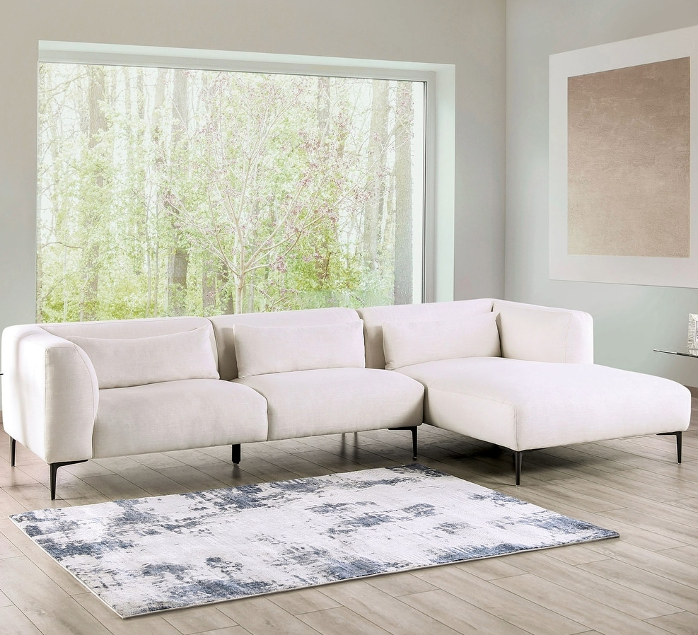 Paderborn Contemporary White Linen Sectional