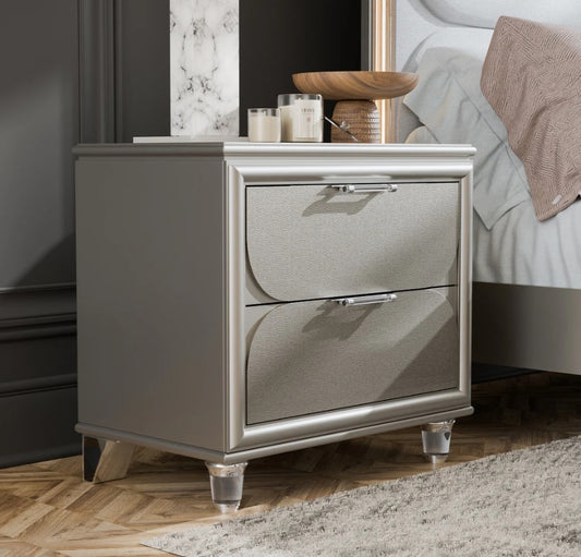 Sheridan Contemporary Queen Bedroom Collection with Embossed Panels, Silver