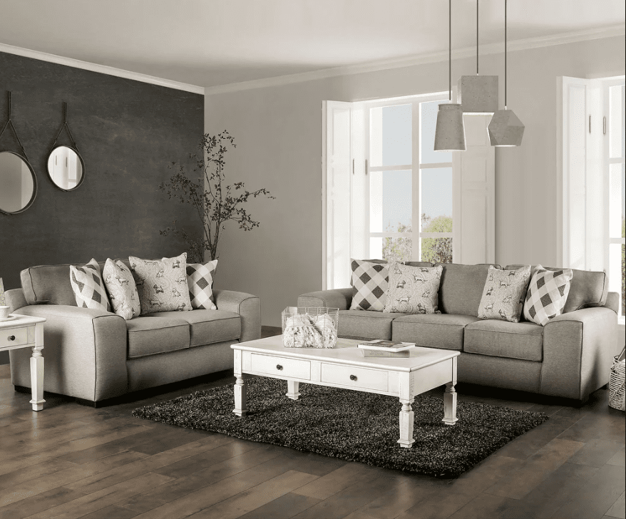 Newry Transitional Track Arm Sofa - Gray