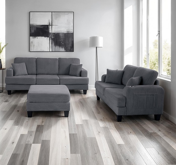 Moretaine Corduroy Sofa with Cup Holders 3 Colors