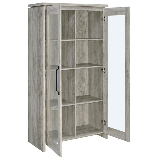 Alejo Rustic Gray Curio Cabinet