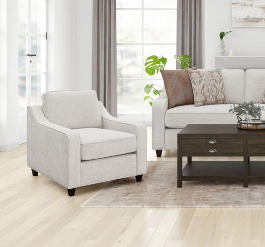 Christine Upholstered Cushion Back Chair Beige