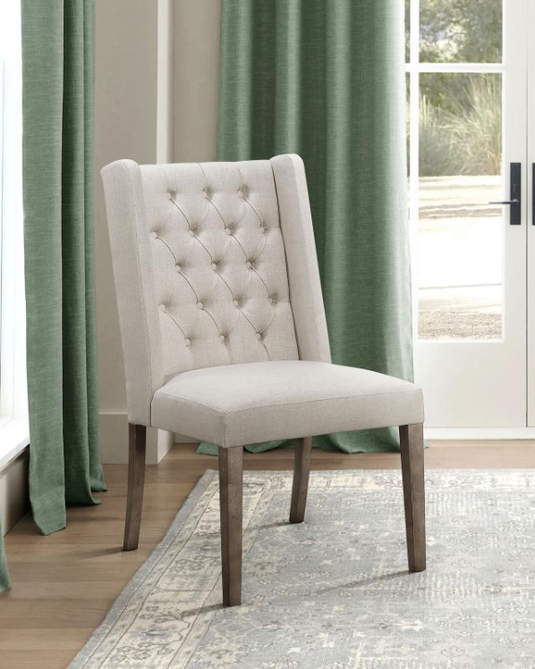 Bexley Tufted Side Chairs Dark Brown and Beige (Set of 2)