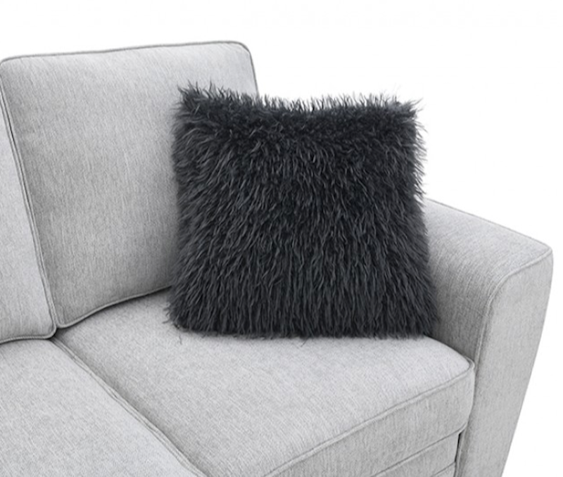 Enea Transitional Chenille Sofa & Loveseat Set with Pillows – Light Gray