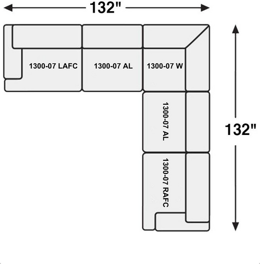 1300 Charcoal 5-Piece Modular L-Shaped Sectional – Delta Furniture