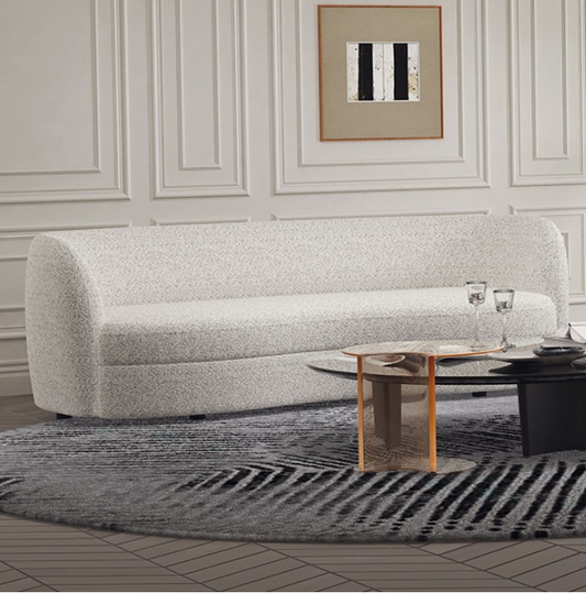 Versoix Contemporary Sofa in Off-White Boucle