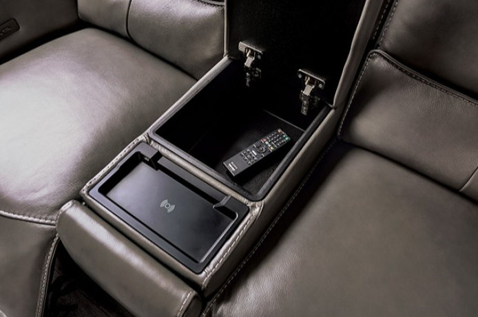 Phineas Transitional 2-Piece Power Reclining Sofa & Loveseat Set – Gray Leather