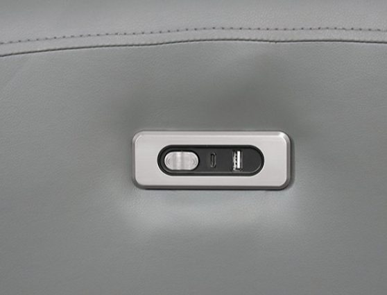 Schlieren Contemporary Power Reclining Sofa – Gray Leatherette