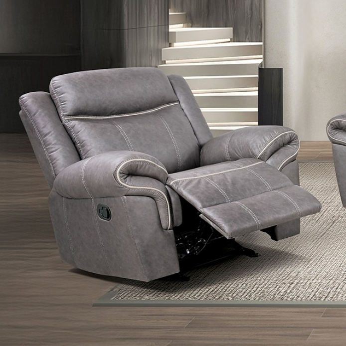 Agata Manual Glider Recliner – Multi-Color Leatherette (Brown, Dark Gray, Warm Gray, Black)