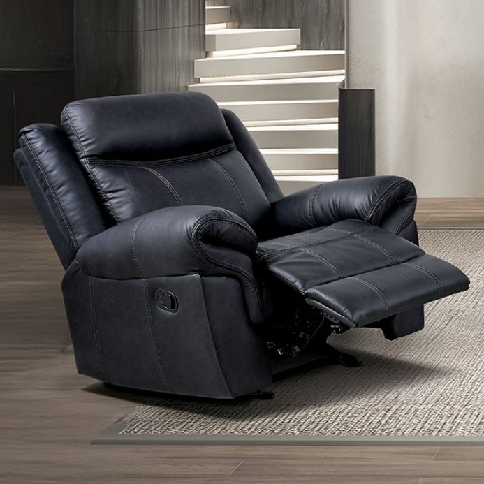 Agata Manual Glider Recliner – Multi-Color Leatherette (Brown, Dark Gray, Warm Gray, Black)