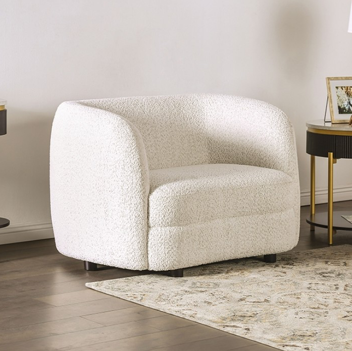FOA Versoix Boucle Upholstered Kidney-Style Seat Accent Chair - (3 Colors)
