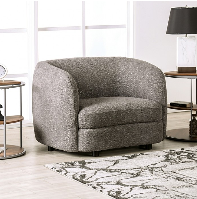 FOA Versoix Boucle Upholstered Kidney-Style Seat Accent Chair - (3 Colors)