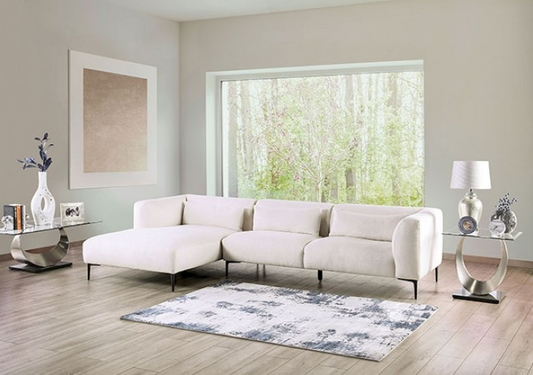Paderborn Contemporary White Linen Sectional