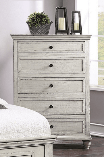 Poundex Contemporary Elegant Look 5 Drawer Chest in Gray - F5474