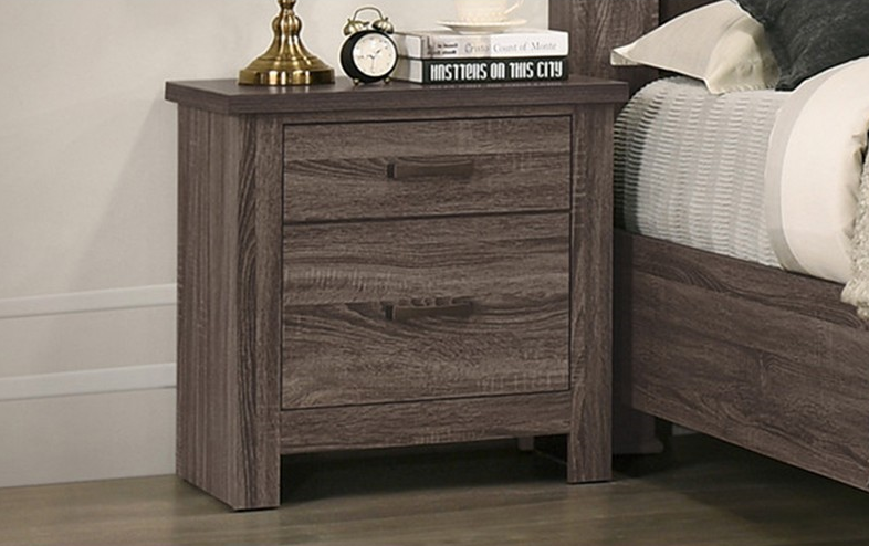 Poundex American Contemporary Style 2 Drawer Nightstand in Brown - F5476