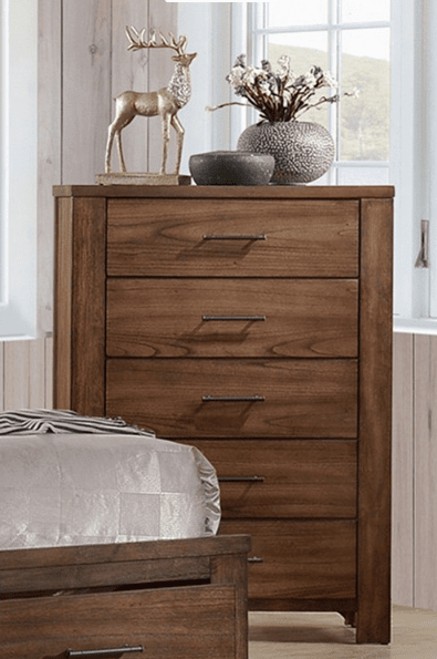 Poundex Contemporary Design Brown 5 Drawer Chest - F4884