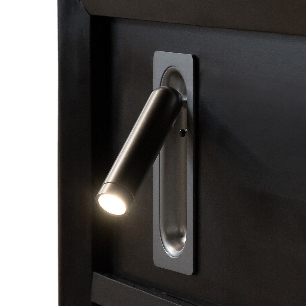 Torrance Mid-Century Modern Storage Bed, Black