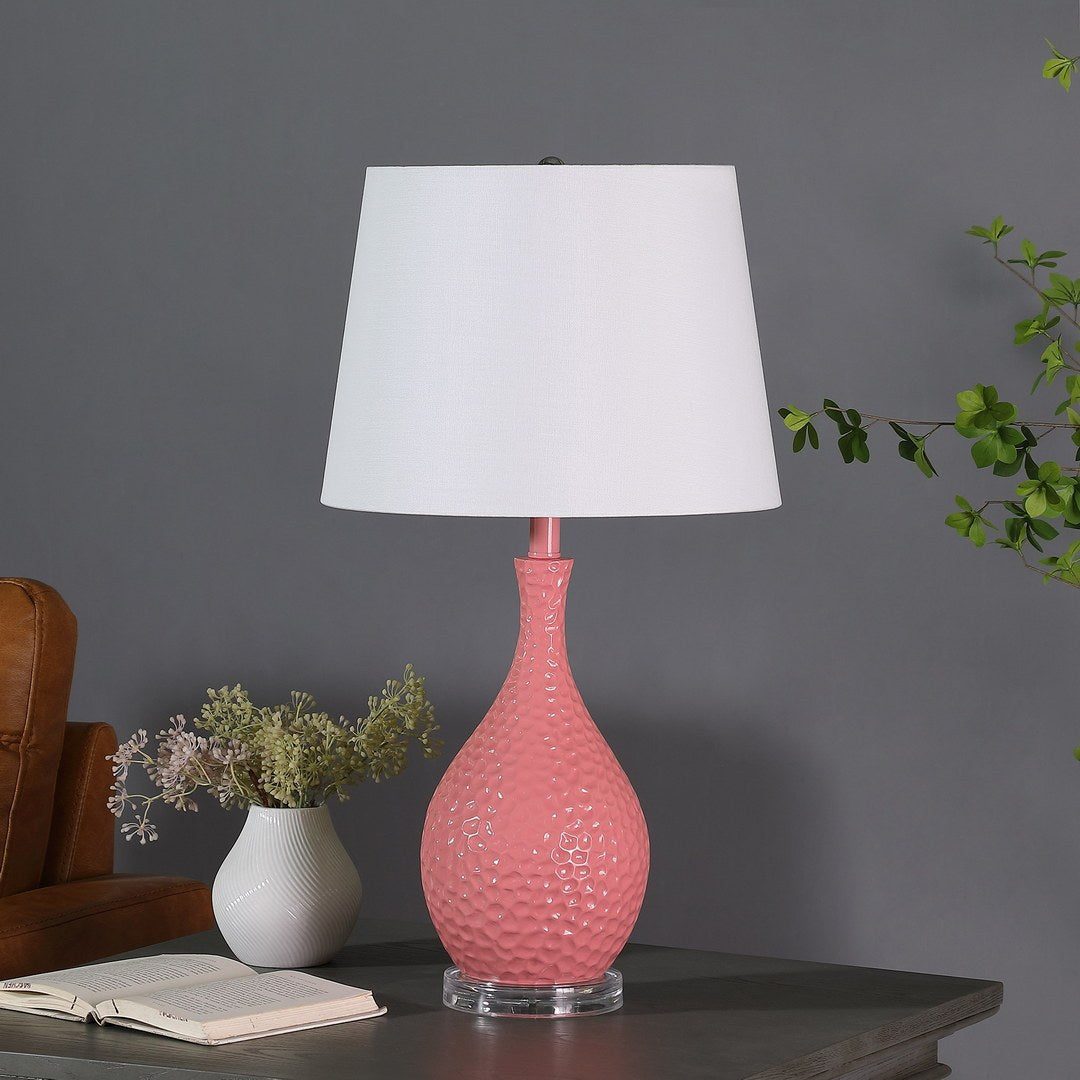 28' Pink Telli Pebble Mid-Century Resin Table Lamp