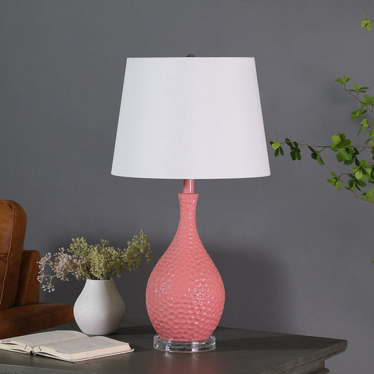 28' Pink Telli Pebble Mid-Century Resin Table Lamp