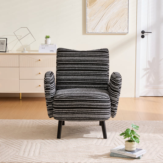 Black Bouclé Accent Chair with Black Legs - detail view 8