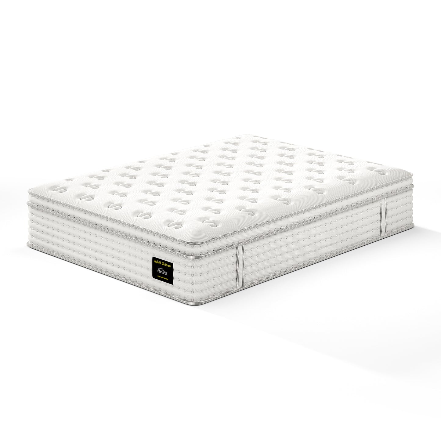 14'' Queen Hybrid Mattress, Memory Foam & Pocket Springs for Pressure Relief, Fiberglass Free