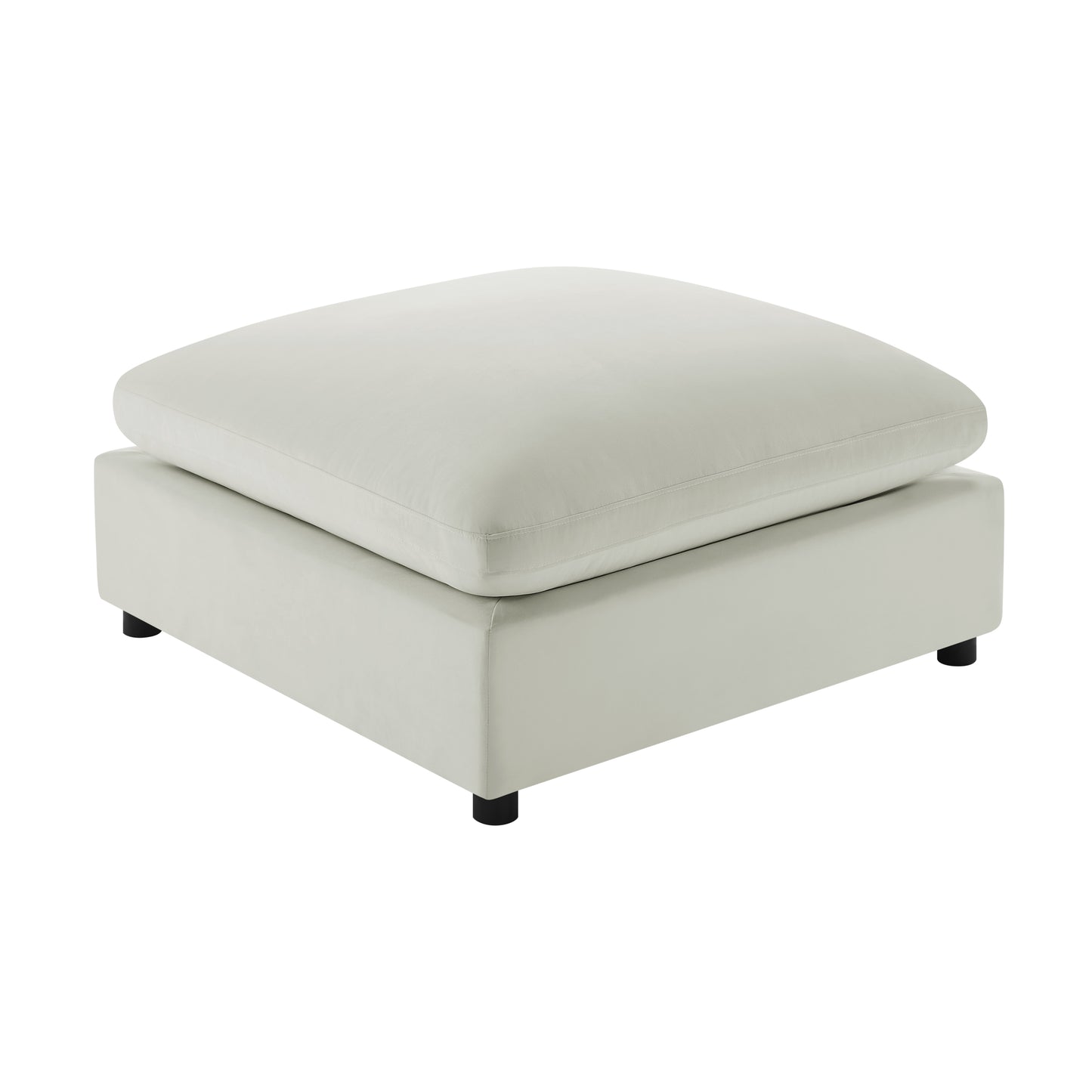 Caylie Modular 6-Piece Sectional in Ivory with Plush Polyester Upholstery and Solid Wood Legs - detail view 4