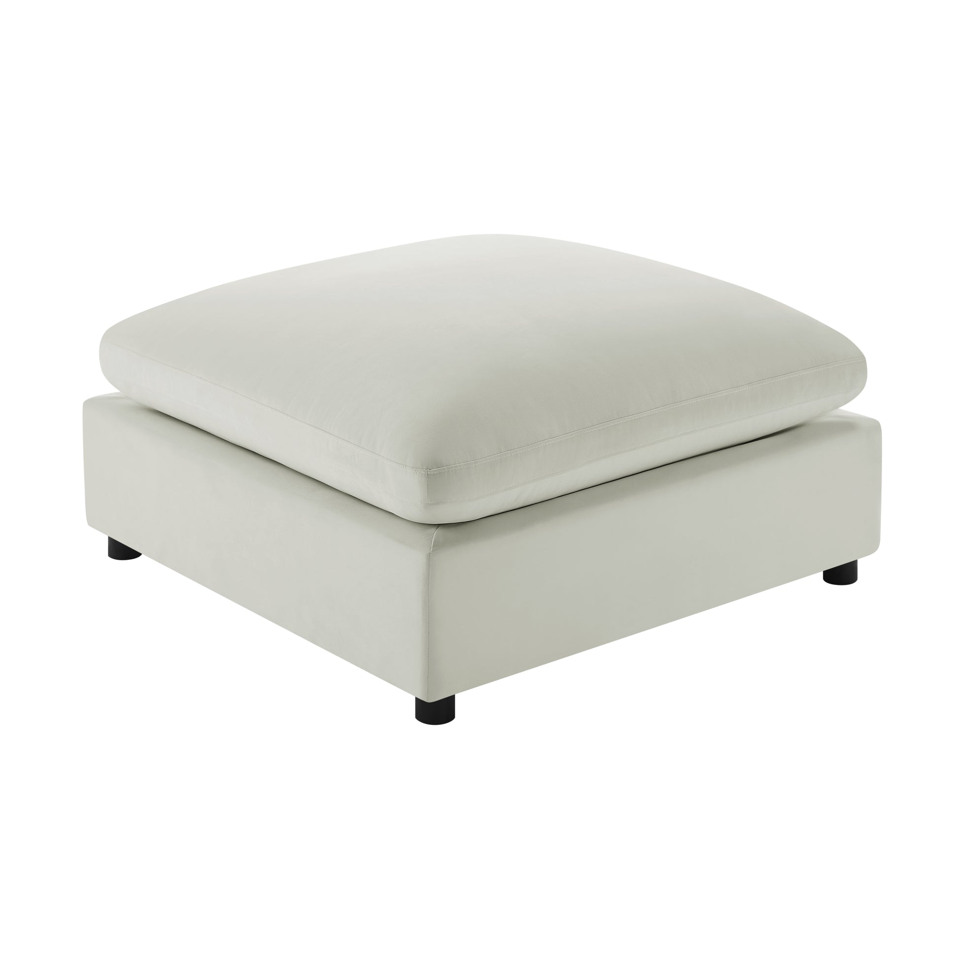 Caylie Modular 6-Piece Sectional in Ivory with Plush Polyester Upholstery and Solid Wood Legs - detail view 4