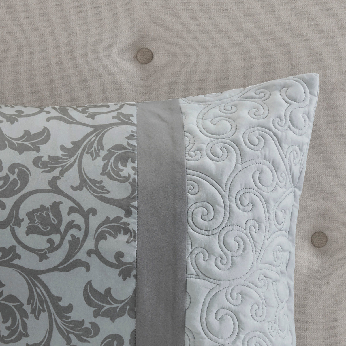 Embroidered 8 Piece Comforter Set Grey