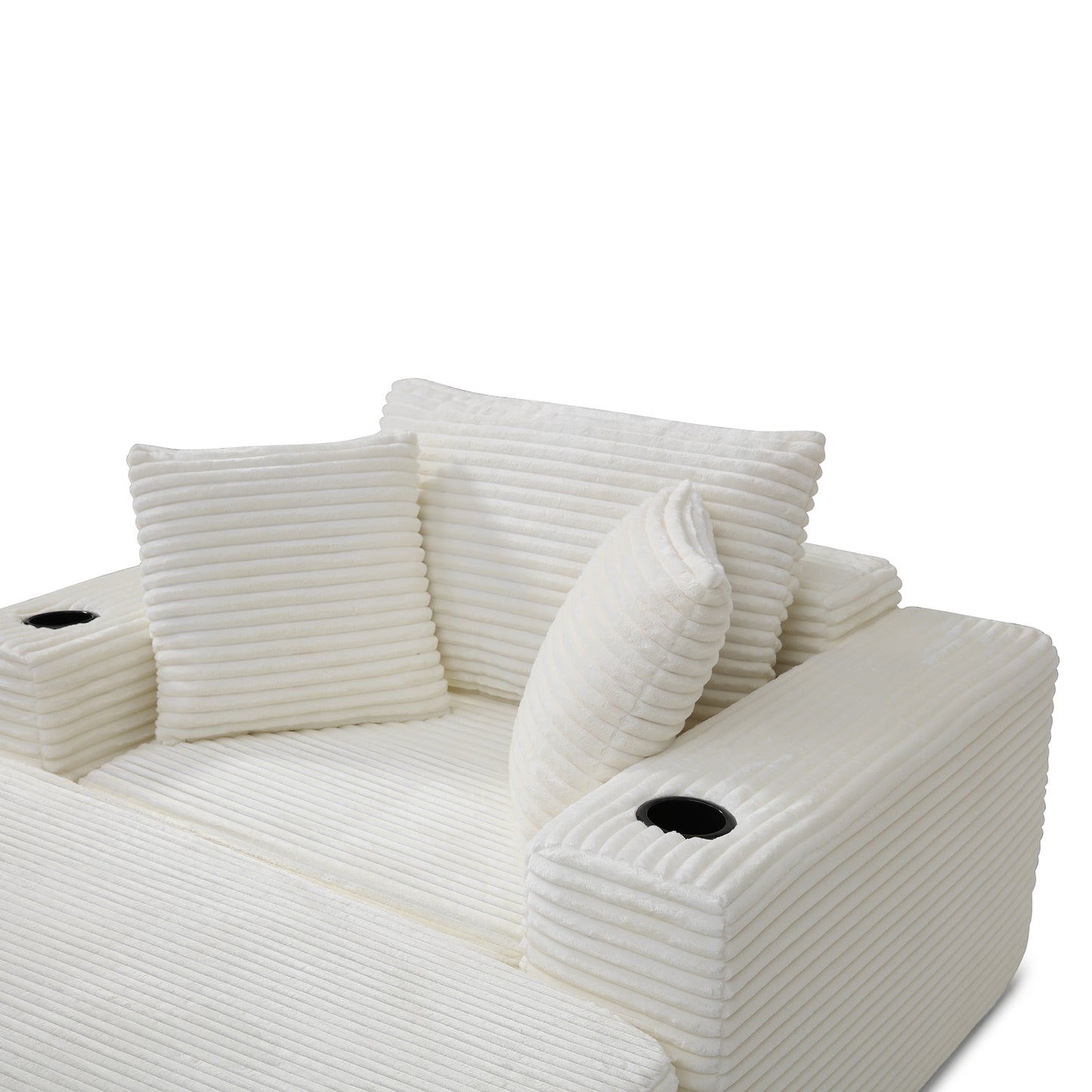 52" Boneless Chaise Lounge Chair Indoor-Oversized Cloud-Like Cozy Comfy Modular 3-in-1 Sofa Bed for Reading - Beige - detail view 6