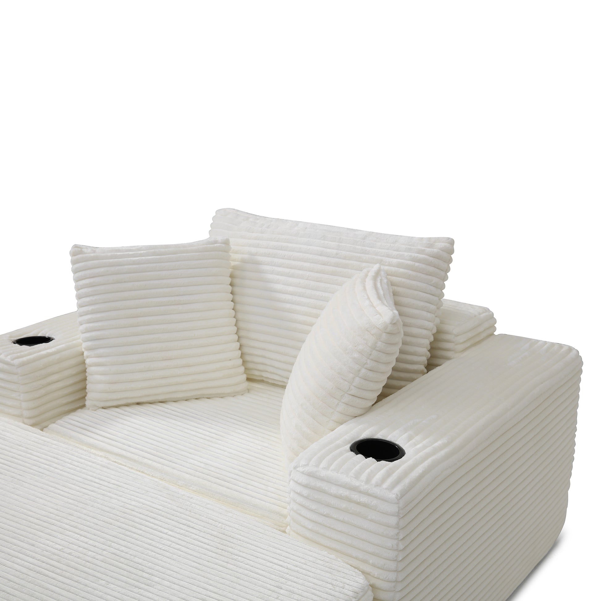52" Boneless Chaise Lounge Chair Indoor-Oversized Cloud-Like Cozy Comfy Modular 3-in-1 Sofa Bed for Reading - Beige - detail view 6