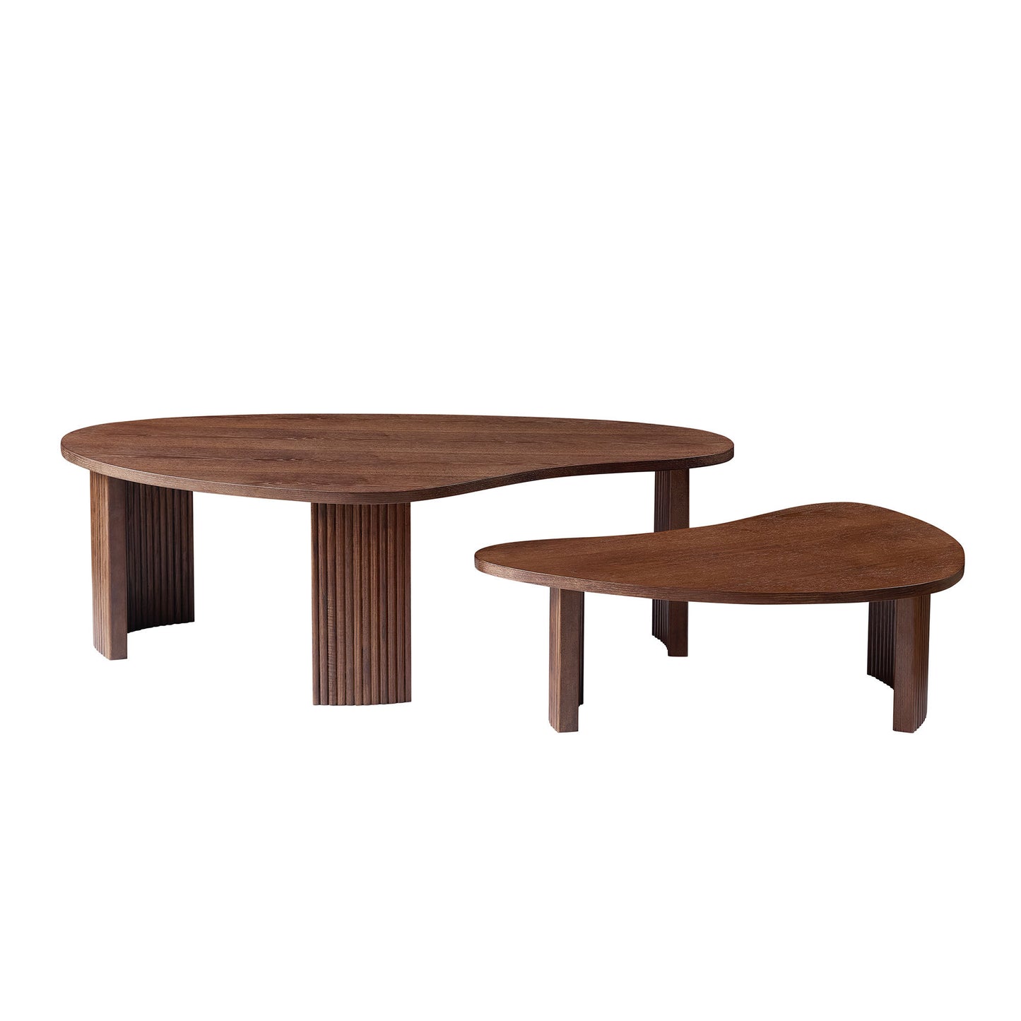 Walnut Nesting Tables with Wood Legs - detail view 2