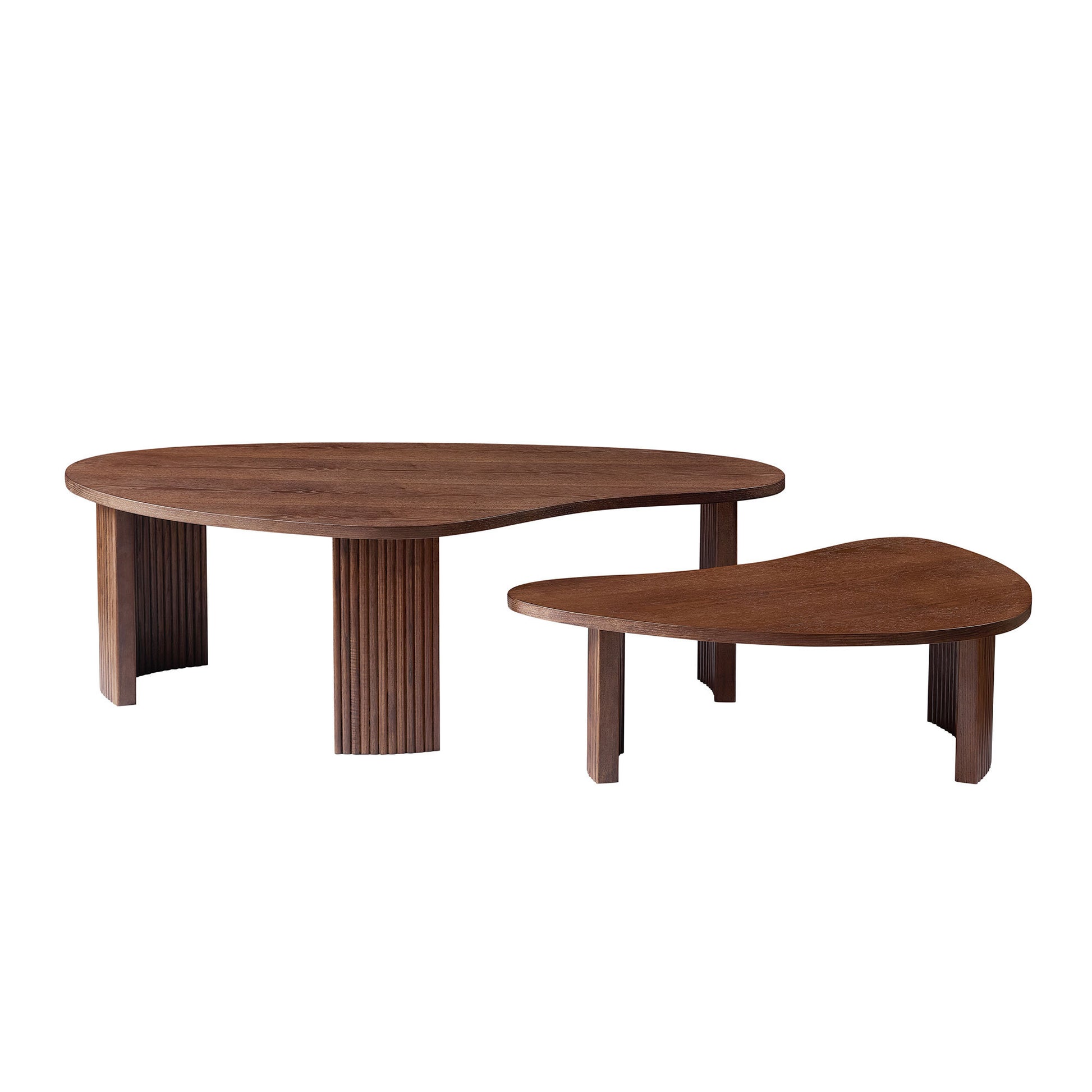 Walnut Nesting Tables with Wood Legs - detail view 2