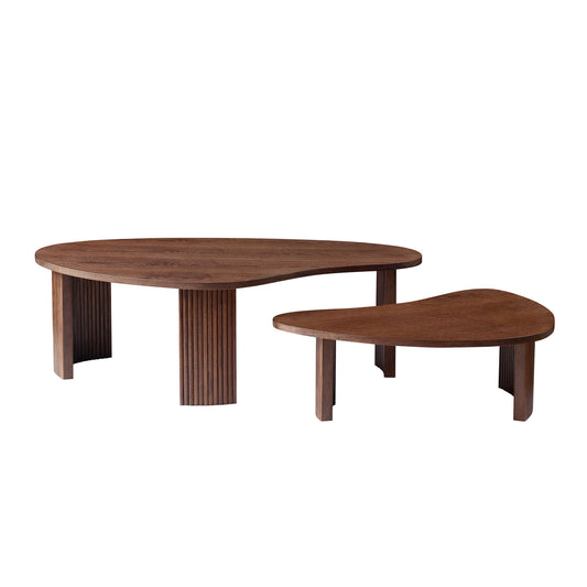 Walnut Nesting Tables with Wood Legs - detail view 2
