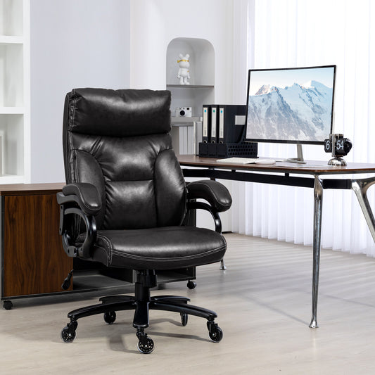 Vinsetto Heavy Duty PU Leather Office Chair Hold up to 400lb, Black