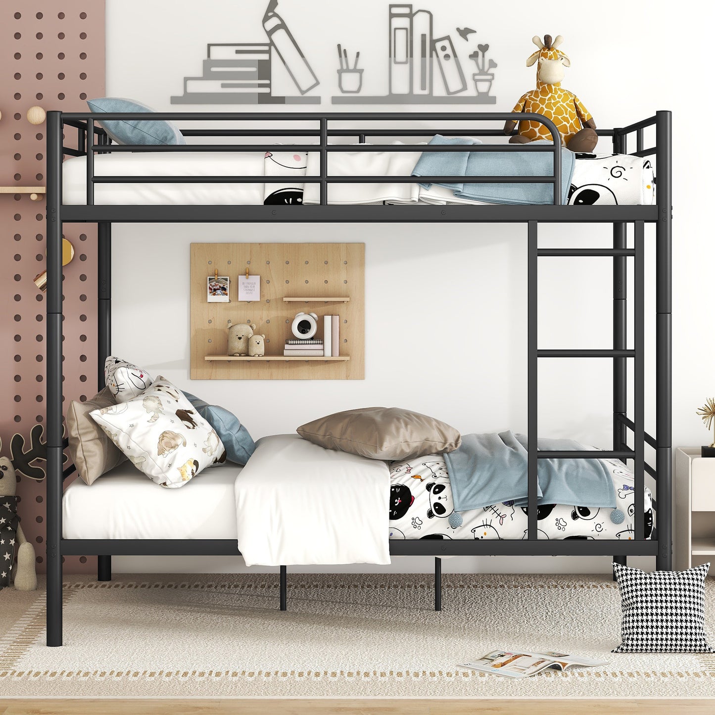 Full over Full Metal Bunk Bed - Black - detail view 2