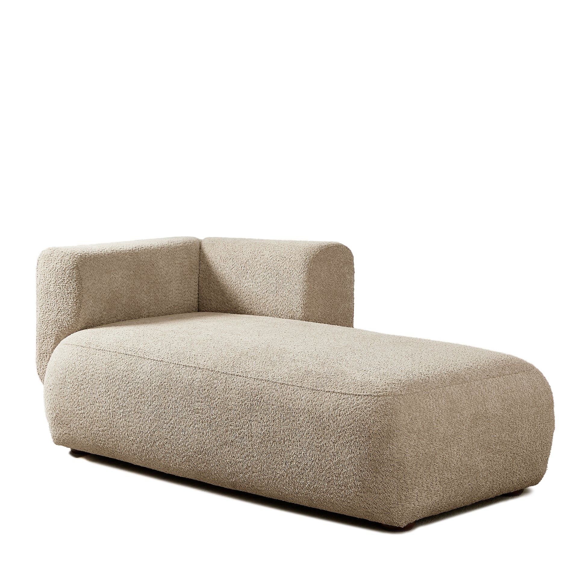 Upholstered Chaise Lounge - Camel - detail view 7