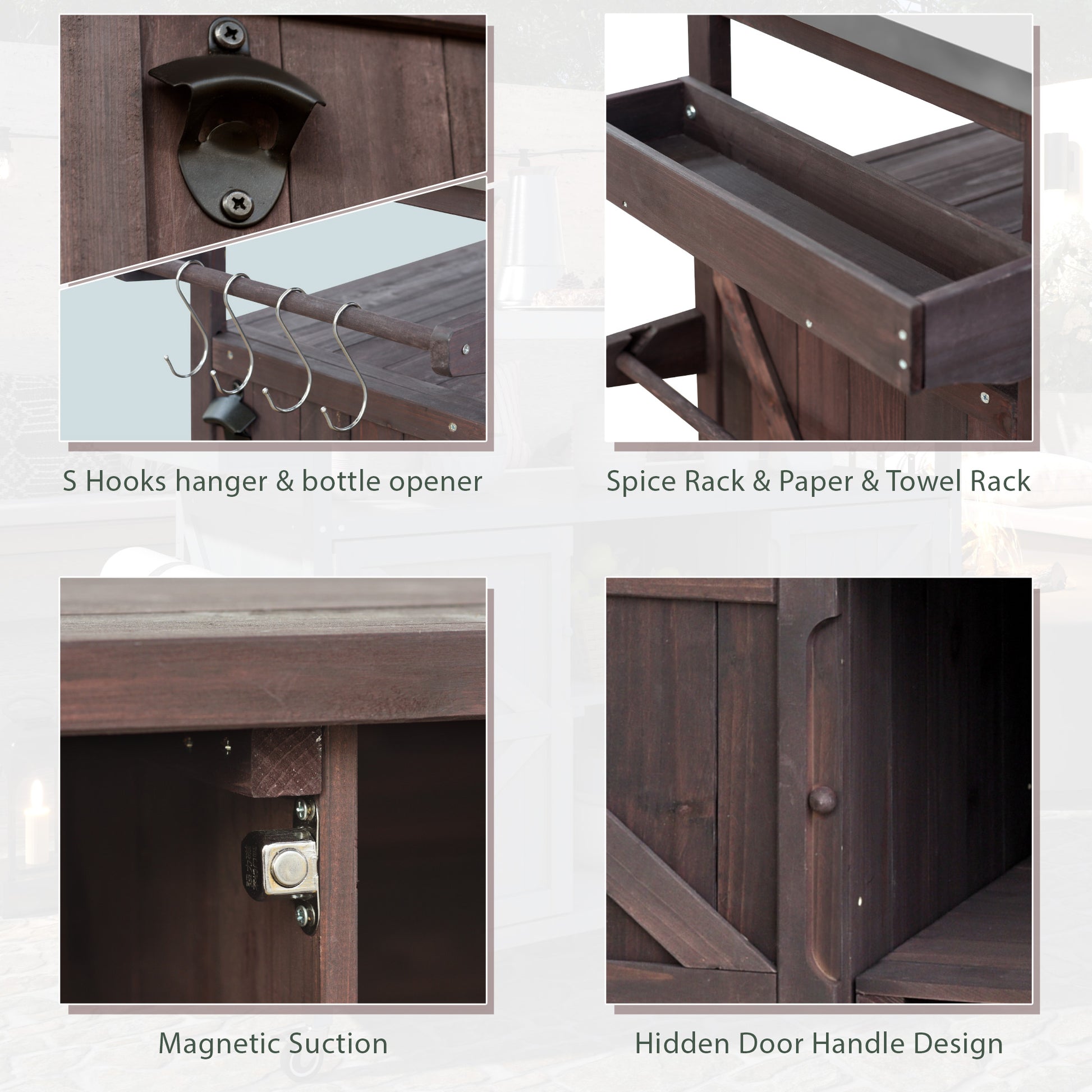 K&k Outdoor Kitchen Island - Brown - detail view 7