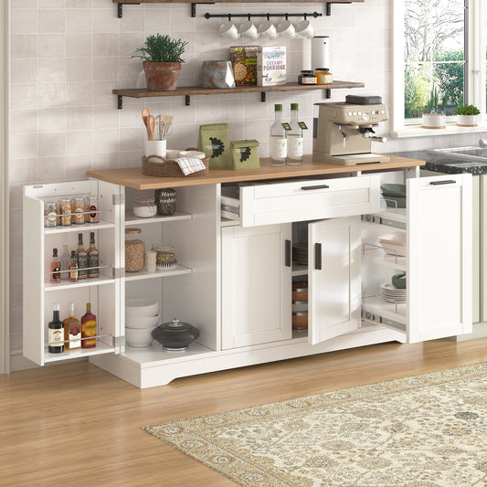 TREXM Multi-Functional Storage Sideboard - White - primary color shot
