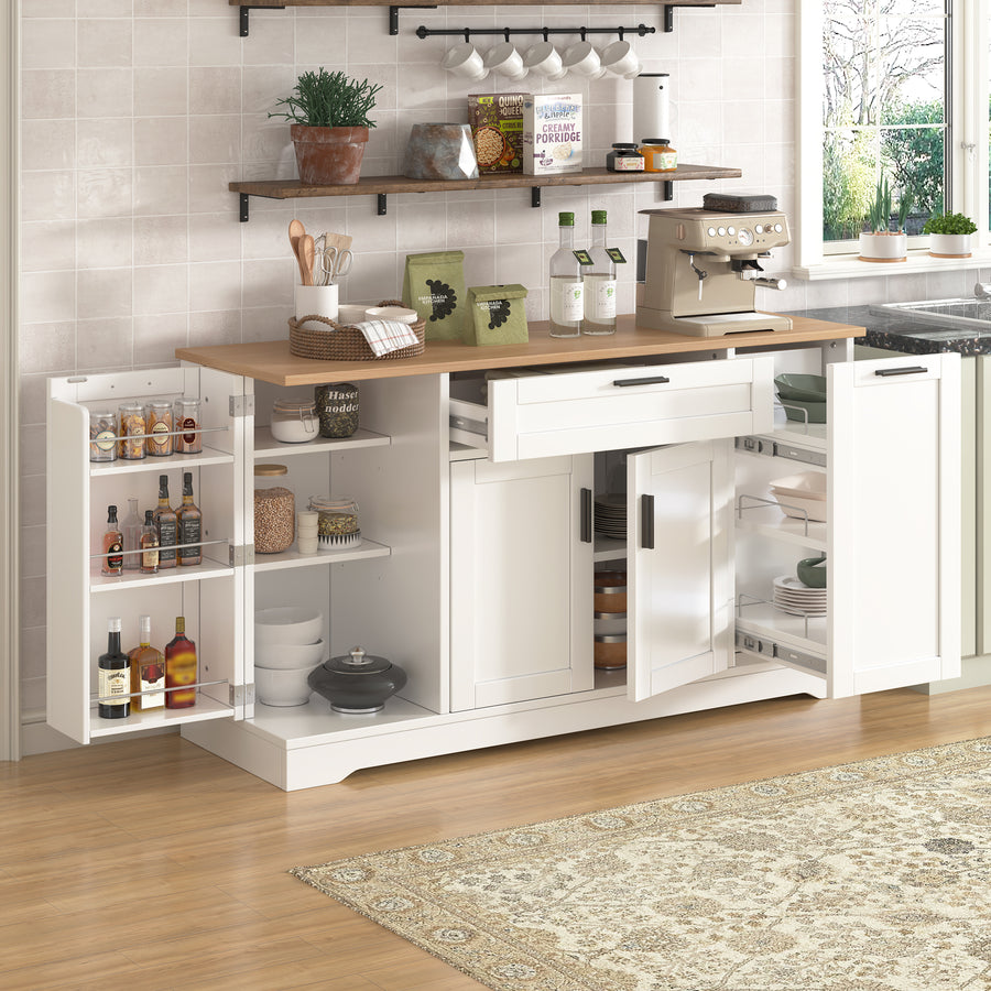 TREXM Multi-Functional Storage Sideboard - White - primary color shot