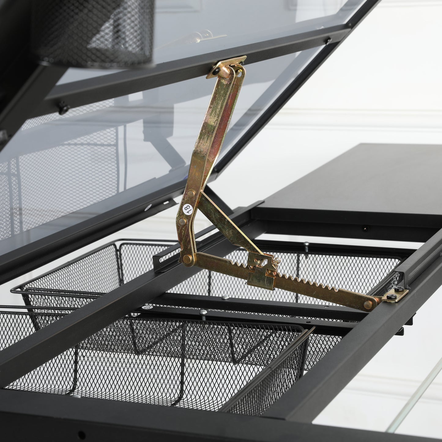 Malachai Hand Crank Adjustable Drafting Desk with Stool, Black