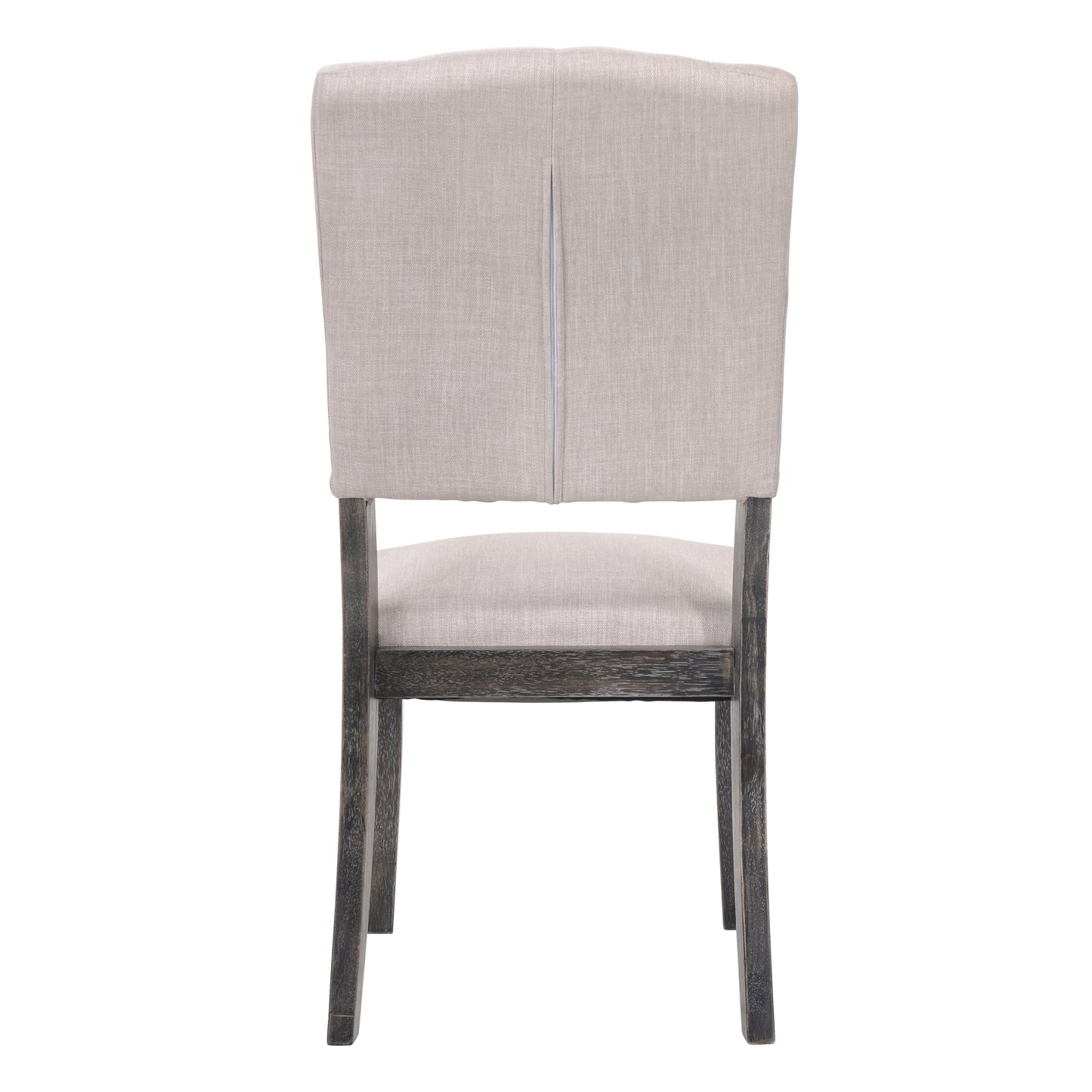 Beige and Weathered Grey Oak Tufted Back Side Chairs Set of 2