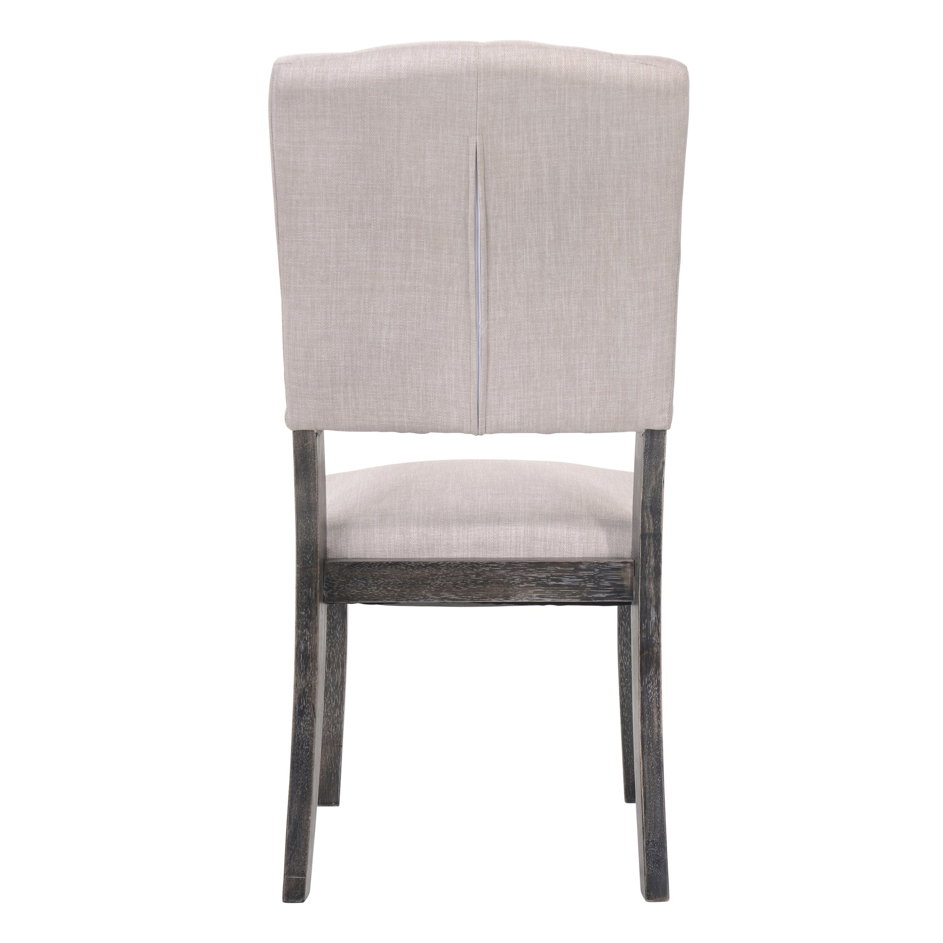 Beige and Weathered Grey Oak Tufted Back Side Chairs Set of 2