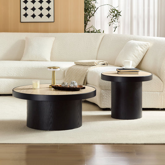 Set of 2 Coffee Table - Black - detail view 2