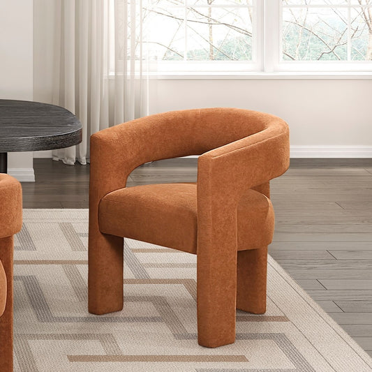 Solea Modern Bouclé Side Chairs (Set of 2) – Ember Orange