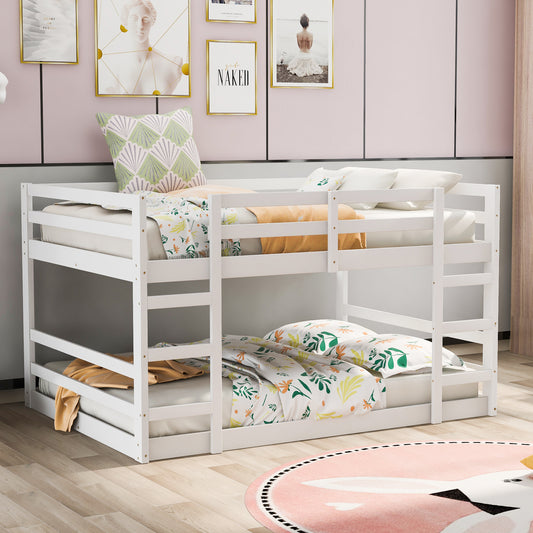 Full over Full Bunk Bed with Ladder - White - primary color shot