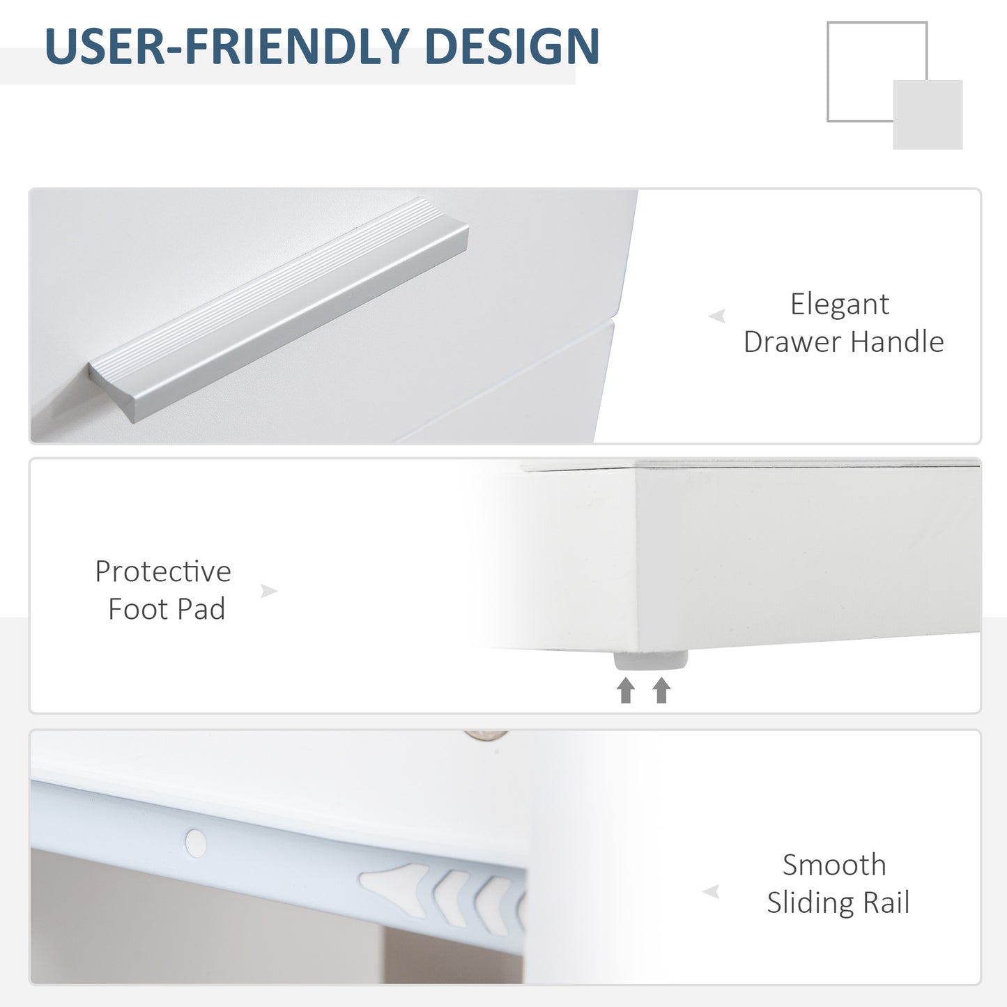 Ellery Rotating Computer Desk, 55" L-Shaped Desk, Corner Desk with Storage Shelves, White