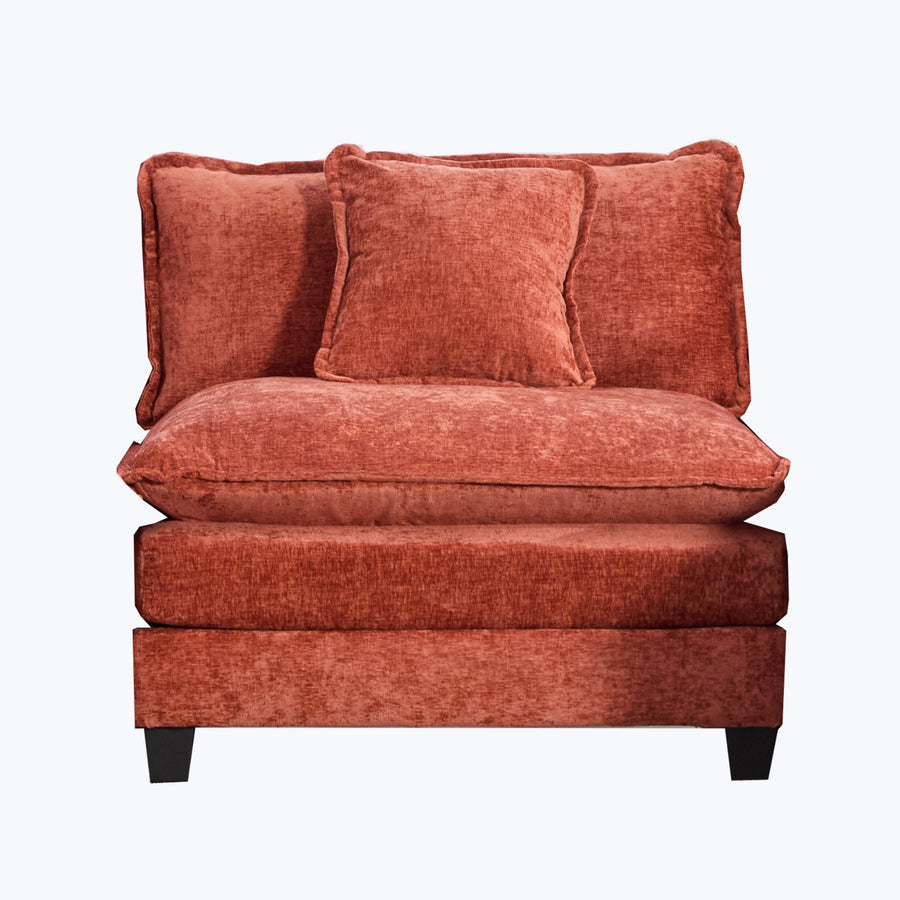 Orange Chenille Accent Chair