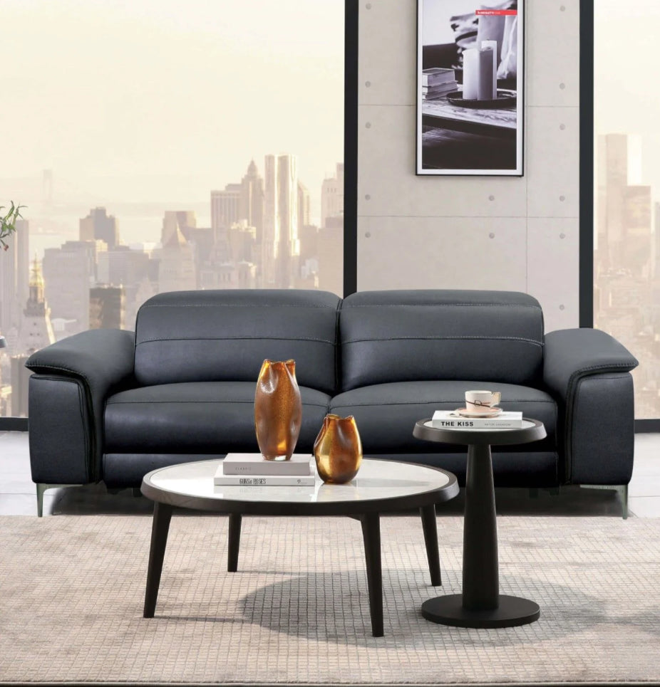 Ascona Contemporary Power Sofa - Black