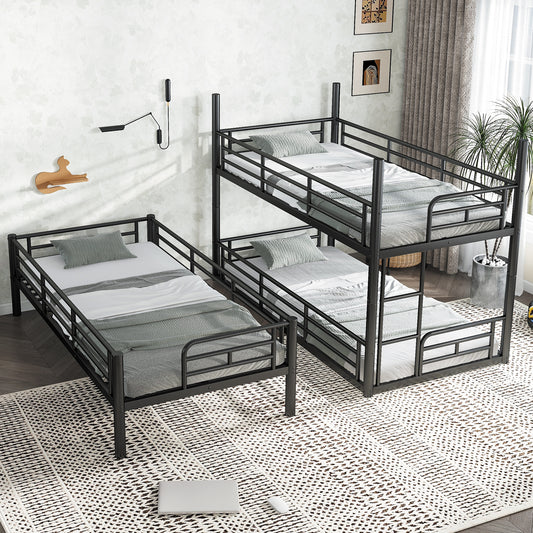 Twin over Twin over Twin Bunk Bed - Black - detail view 2