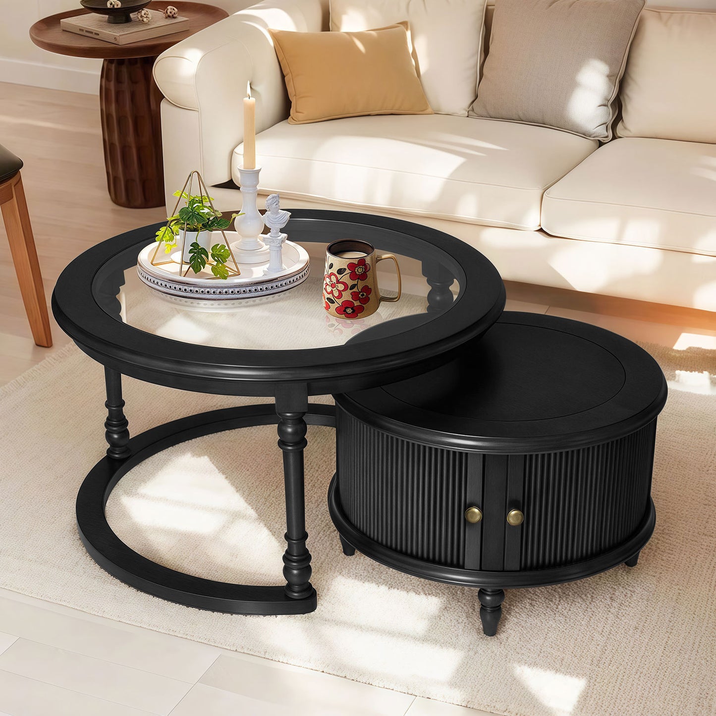 Black Nesting Tables with Black Legs - detail view 8